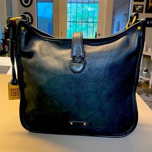 Frye Madison black leather crossbody bag